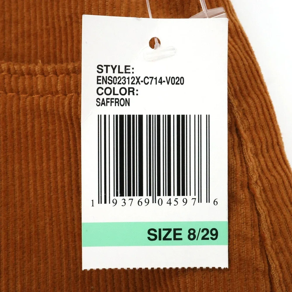 Kensie Skirt Womens 8 Waist 29 Rust Brown Corduroy Button Front Pockets New
